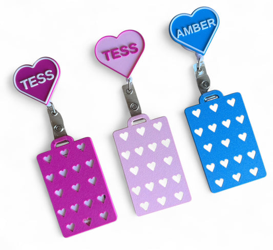 Heart badge reel/name badge