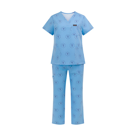 Cali blue scrub set